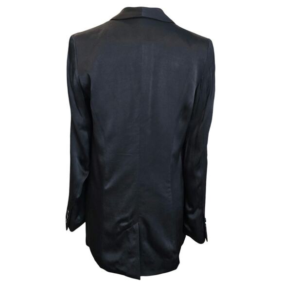 Women's Black Elegant Satin Blazer Sz. 4 - Picture 2 of 6